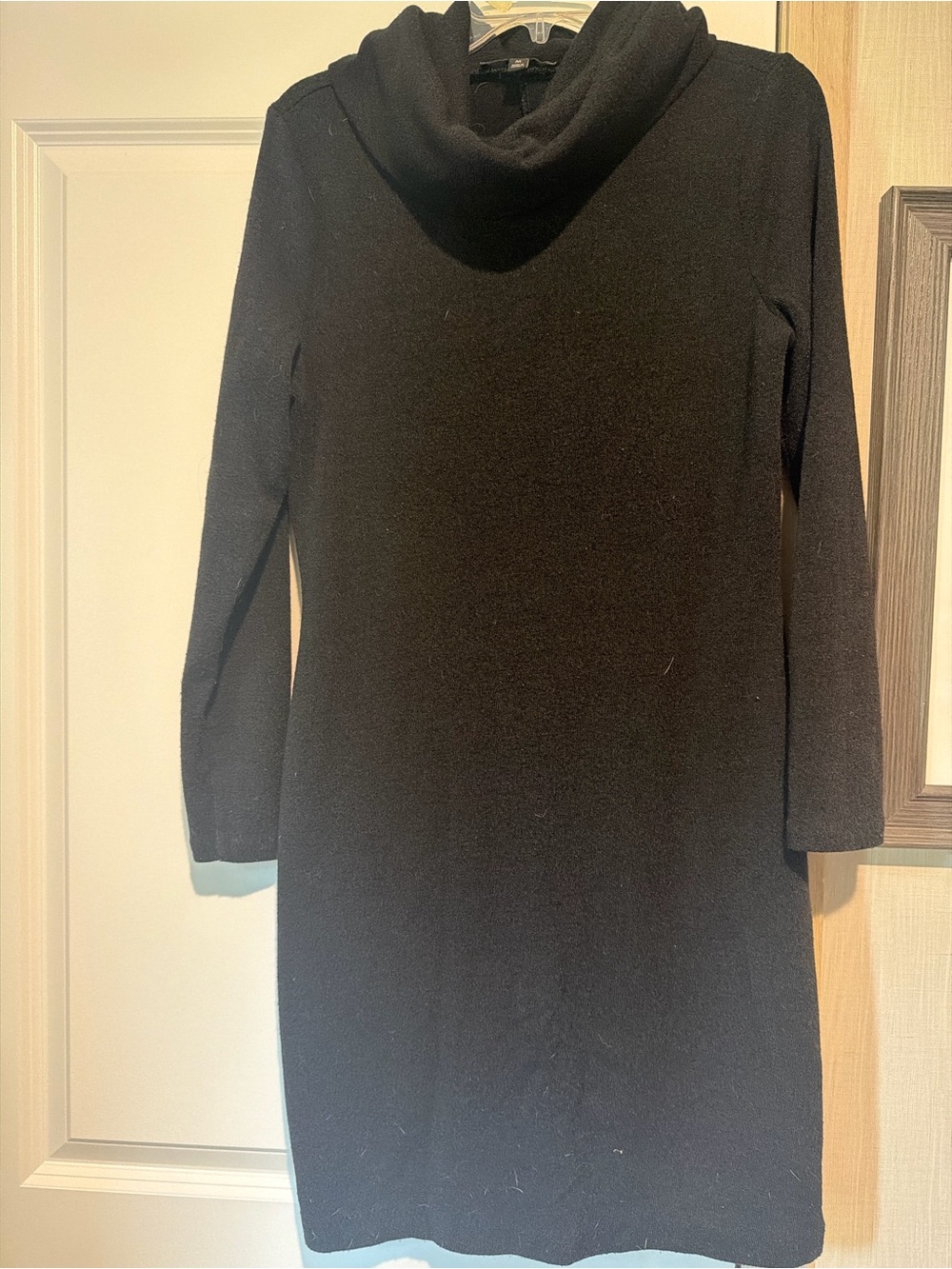 Banana Republic Black Cowl Neck Long Sleeve Knit Dress